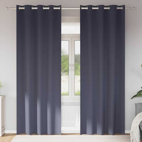 vidaXL Z&aacute;věsy na zatemněn&iacute; s kroužky 2 pcs Antracit 225 x 140 cm