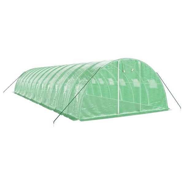 vidaXL Skleník s ocelovým rámem zelený 48 m² 12 x 4 x 2 m