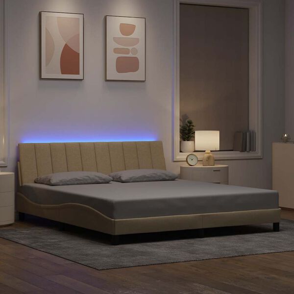 vidaXL R&aacute;m postele bez matrace Hanko kr&eacute;mov&yacute; 180 x 200 cm textil