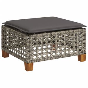 vidaXL Zahradn&iacute; stolička s podu&scaron;kou &scaron;ed&aacute; 63,5 x 56 x 32 cm polyratan