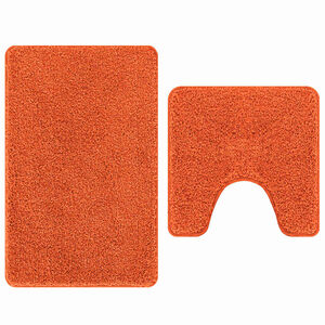vidaXL Sada protiskluzov&yacute;ch koupelnov&yacute;ch rohož&iacute; 2 ks Oranžov&aacute; PP