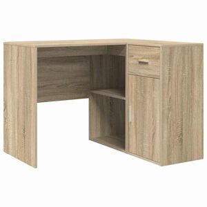vidaXL Rohov&yacute; psac&iacute; stůl se z&aacute;suvkou Sonoma dub 102 x 88 x 75 cm