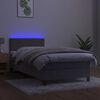 vidaXL Box spring postel s matrac&iacute; a LED světle &scaron;ed&aacute; 90x190 cm samet