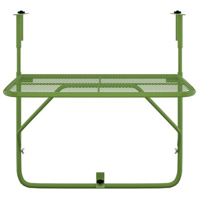 vidaXL Balkonový stolek zelený 60 x 40 cm ocel