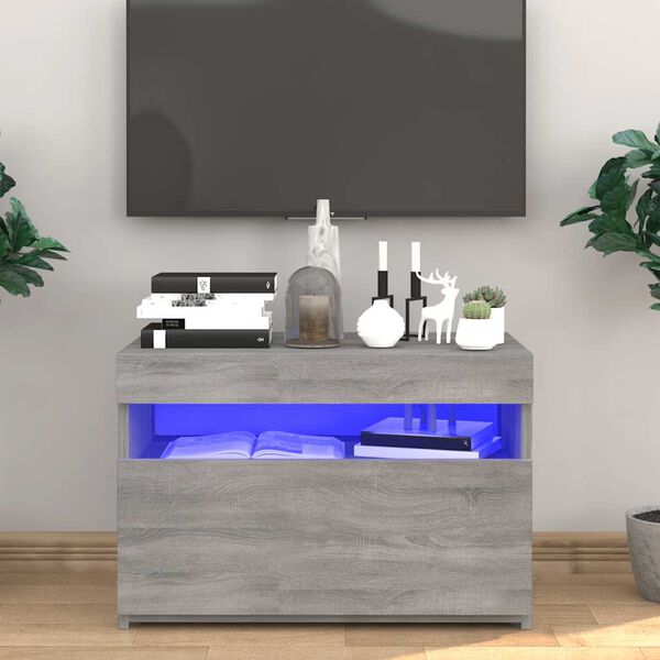 vidaXL TV skříňka s LED osvětlením šedá sonoma 60 x 35 x 40 cm