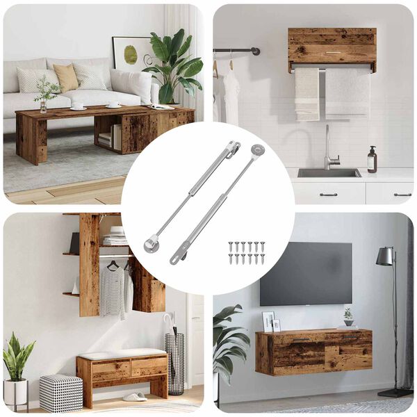 vidaXL Hydraulick&aacute; plynov&aacute; pružina 2 pcs Stř&iacute;brn&aacute; 280 x 17 x 16 mm