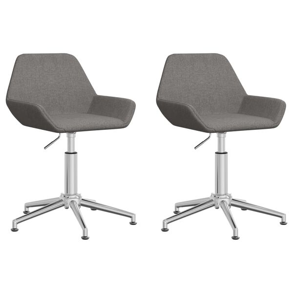 vidaXL Otočn&eacute; j&iacute;deln&iacute; židle 2 ks tmavě &scaron;ed&eacute; textil