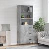 vidaXL Skř&iacute;ň highboard betonově &scaron;ed&aacute; 69,5x34x180 cm kompozitn&iacute; dřevo