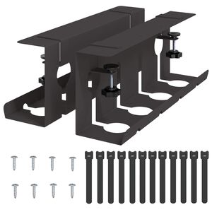vidaXL Tray na kabely pod stolem 2 ks Čern&aacute; 43 x 10 x 15 cm Ocel