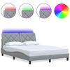 vidaXL R&aacute;m postele s LED bez matrace Světle &scaron;ed&aacute; 120x200 cm L&aacute;tka