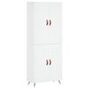 vidaXL Skř&iacute;ň highboard b&iacute;l&aacute; 69,5 x 34 x 180 cm kompozitn&iacute; dřevo