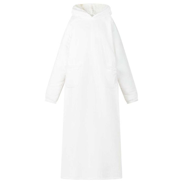 vidaXL Mikina s kapuc&iacute; B&iacute;l&aacute; l Fleece a flanel