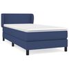 vidaXL Box spring postel s matrac&iacute; modr&aacute; 90x190 cm textil
