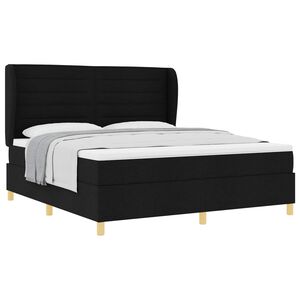 vidaXL Postel s boxspringem s čelo Čern&yacute; 200 x 180 cm textil