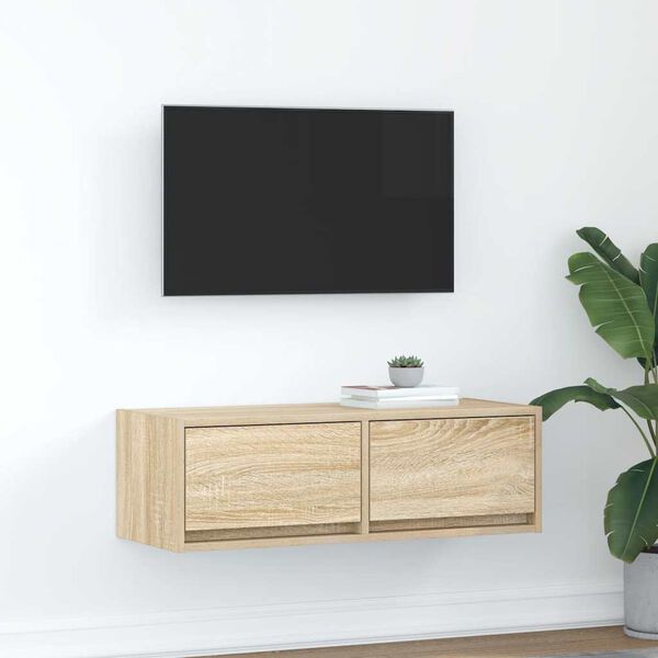 vidaXL TV skř&iacute;ňka dub sonoma 80x31x25,5 cm kompozitn&iacute; dřevo