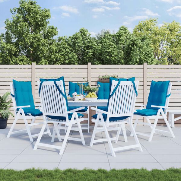 vidaXL Podu&scaron;ky na židli vysok&eacute; opěradlo 6 ks světle modr&eacute; l&aacute;tka oxford