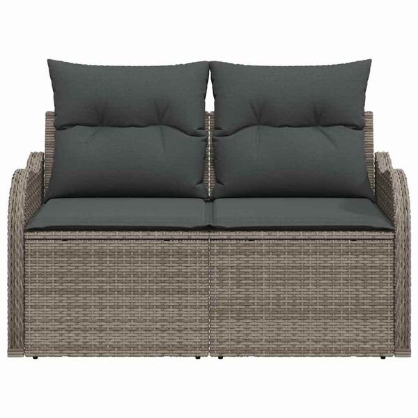 vidaXL Zahradn&iacute; sofa s pol&scaron;t&aacute;řem &Scaron;ed&aacute; 121 x 62 x 69 cm polyratan