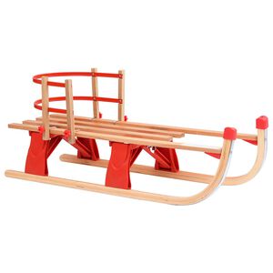 vidaXL Skl&aacute;dac&iacute; sněžn&eacute; s&aacute;ně s opěradlem 119 cm dřevěn&eacute;