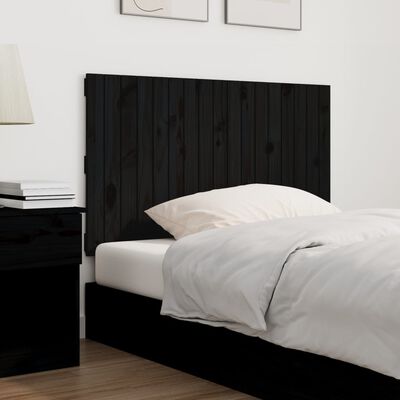 vidaXL Nástěnné čelo postele černé 108x3x60 cm masivní borové dřevo