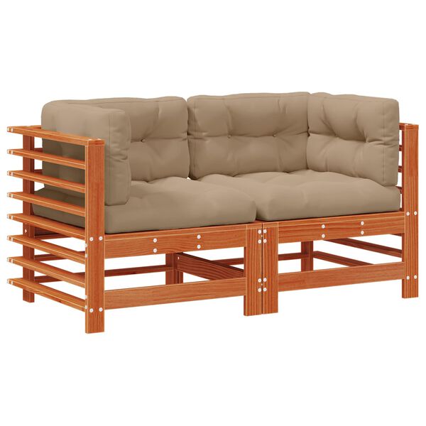 vidaXL Zahradn&iacute; rohov&aacute; sedačka Masivn&iacute; borovice Voskově Hněd&aacute;