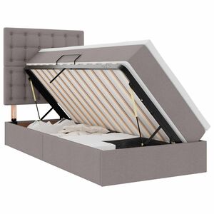 vidaXL Postel s &uacute;ložn&yacute;m prostorem a matrac&iacute; s čelo Taupe 100 x 200 cm