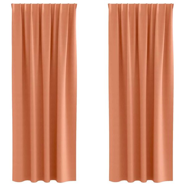 vidaXL Z&aacute;věsy na zatemněn&iacute; s kroužky 2 pcs Cihlov&aacute; 245 x 140 cm