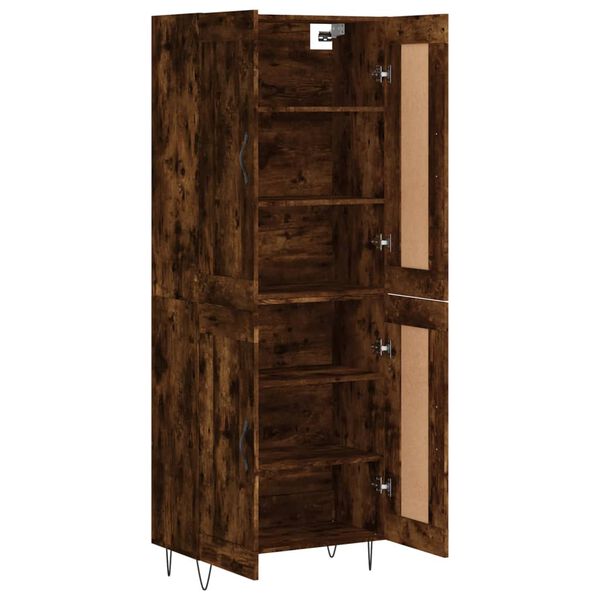 vidaXL Skř&iacute;ň highboard kouřov&yacute; dub 69,5 x 34 x 180 cm kompozitn&iacute; dřevo