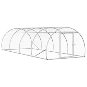 vidaXL Kuřec&iacute; kurn&iacute;k Stř&iacute;brn&aacute; 400 x 150 x 100 cm Pozinkovan&aacute; ocel