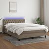 vidaXL Box spring postel s matrac&iacute; a LED taupe 140x190 cm textil