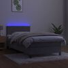 vidaXL Box spring postel s matrac&iacute; a LED světle &scaron;ed&aacute; 100x200 cm samet