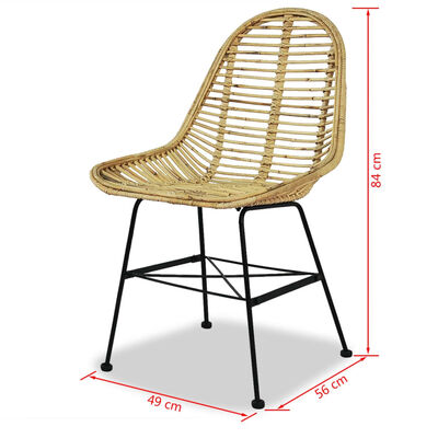 vidaXL Jídelní židle 2 ks přírodní ratan