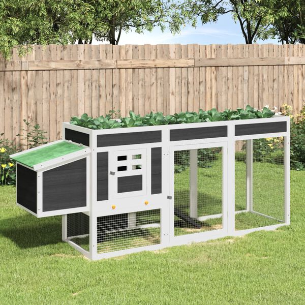 vidaXL Kurn&iacute;k &scaron;ed&yacute; 204 x 50 x 84 cm masivn&iacute; borov&eacute; dřevo