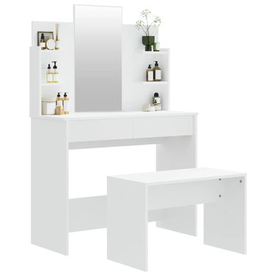 vidaXL Toaletní stolek sada bílý 96 x 40 x 142 cm
