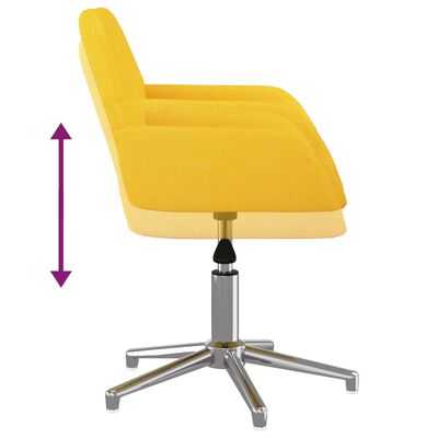 vidaXL Otočná kancelářská židle světle žlutá textil