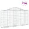 vidaXL Klenut&eacute; gabionov&eacute; ko&scaron;e 40ks 200x30x100/120cm pozinkovan&eacute; železo