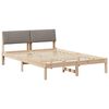vidaXL R&aacute;m postele Hněd&aacute; a taupe 135 x 190 cm Masivn&iacute; borovicov&eacute; dřevo
