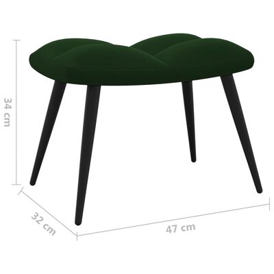 vidaXL Relaxační křeslo se stoličkou tmavě zelené samet