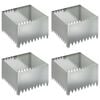 vidaXL Okraj tr&aacute;vn&iacute;ku 4 pcs 60 x 60 x 35 cm Ocel Stř&iacute;brn&aacute;