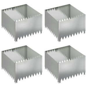 vidaXL Okraj tr&aacute;vn&iacute;ku 4 pcs 60 x 60 x 35 cm Ocel Stř&iacute;brn&aacute;