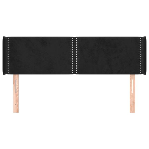 vidaXL Čelo postele typu u&scaron;&aacute;k čern&eacute; 147x16x78/88 cm samet