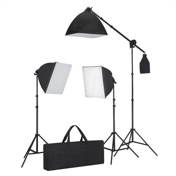 vidaXL Foto studio set se softboxy, fotopozad&iacute;m a odraznou deskou