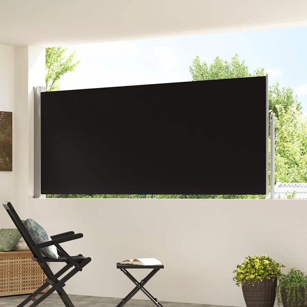 vidaXL Zatahovac&iacute; bočn&iacute; mark&yacute;za / z&aacute;stěna 120 x 300 cm čern&aacute;