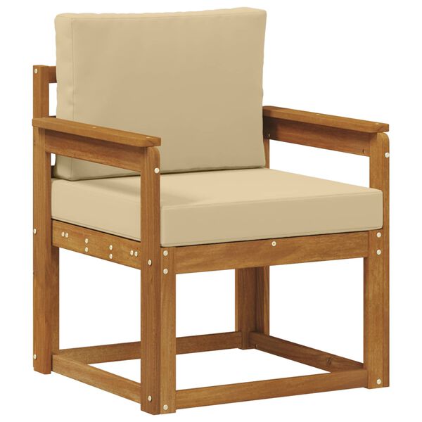 vidaXL Venkovn&iacute; pohovka Masivn&iacute; ak&aacute;ciov&eacute; dřevo a polyester Př&iacute;rodn&iacute;