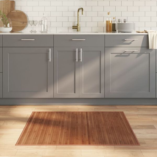 vidaXL Koberec obd&eacute;ln&iacute;kov&yacute; hněd&yacute; 80 x 100 cm bambus