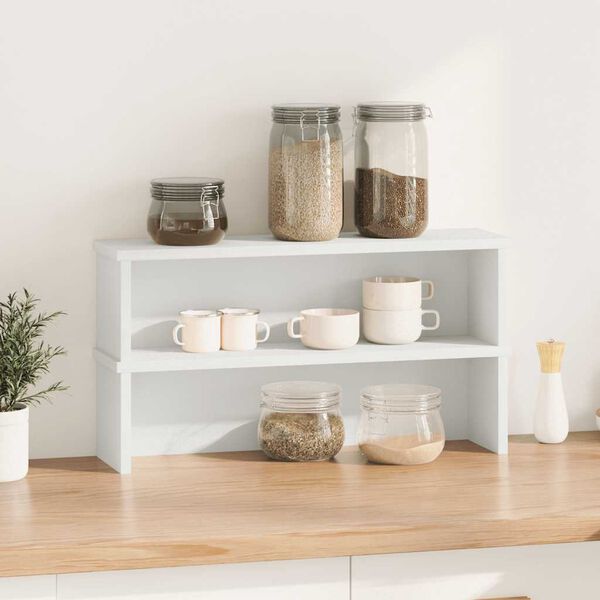 vidaXL kuchyňsk&eacute; reg&aacute;ly stohovateln&eacute; 2 pcs b&iacute;l&yacute; 60x15x16 cm