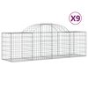vidaXL Klenut&eacute; gabionov&eacute; ko&scaron;e 9 ks 200x50x60/80 cm pozinkovan&eacute; železo