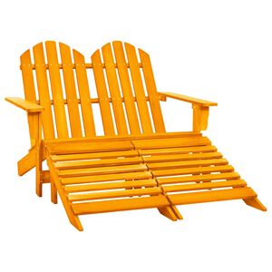 vidaXL 2m&iacute;stn&aacute; zahradn&iacute; židle Adirondack s podnožkou jedle oranžov&aacute;