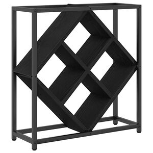 vidaXL Stojan na v&iacute;no Čern&yacute; dub 51 x 18 x 52,5 cm kompozitn&iacute; dřevo