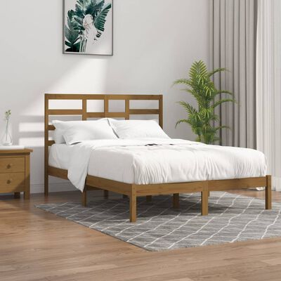 vidaXL Rám postele medově hnědý masivní dřevo 150 x 200 cm King Size
