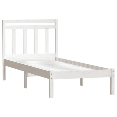 vidaXL Rám postele bílý 90 x 190 cm Single masivní dřevo